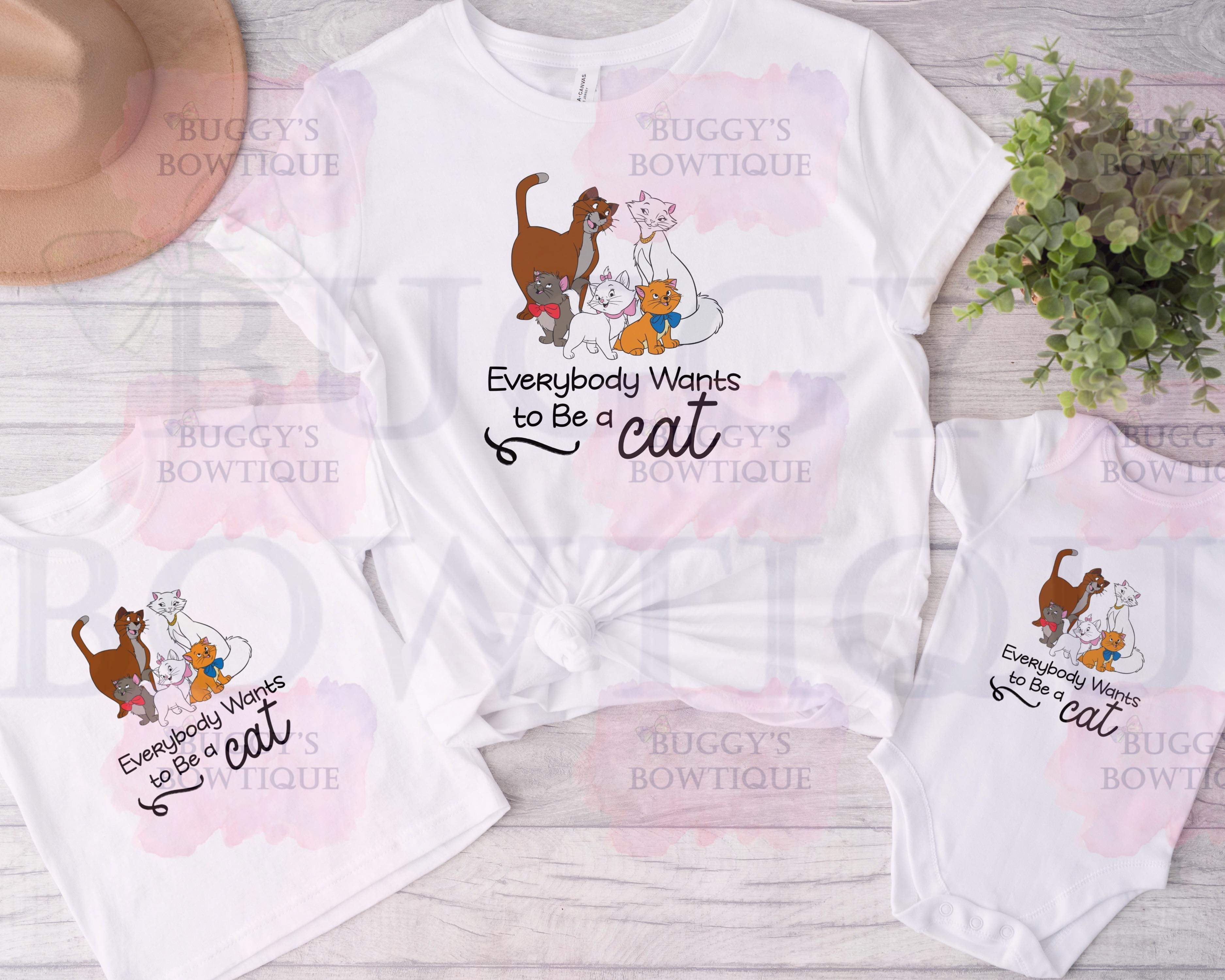 Everybody wants to be a cat Sublimation/ DTF/ BLEACHED Shirts, Onesies, Sweatshirts- MULTIPLE COLORS