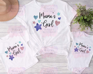 Mama's Girl Sublimation/ DTF/ BLEACHED Shirts, Onesies, Sweatshirts- MULTIPLE COLORS