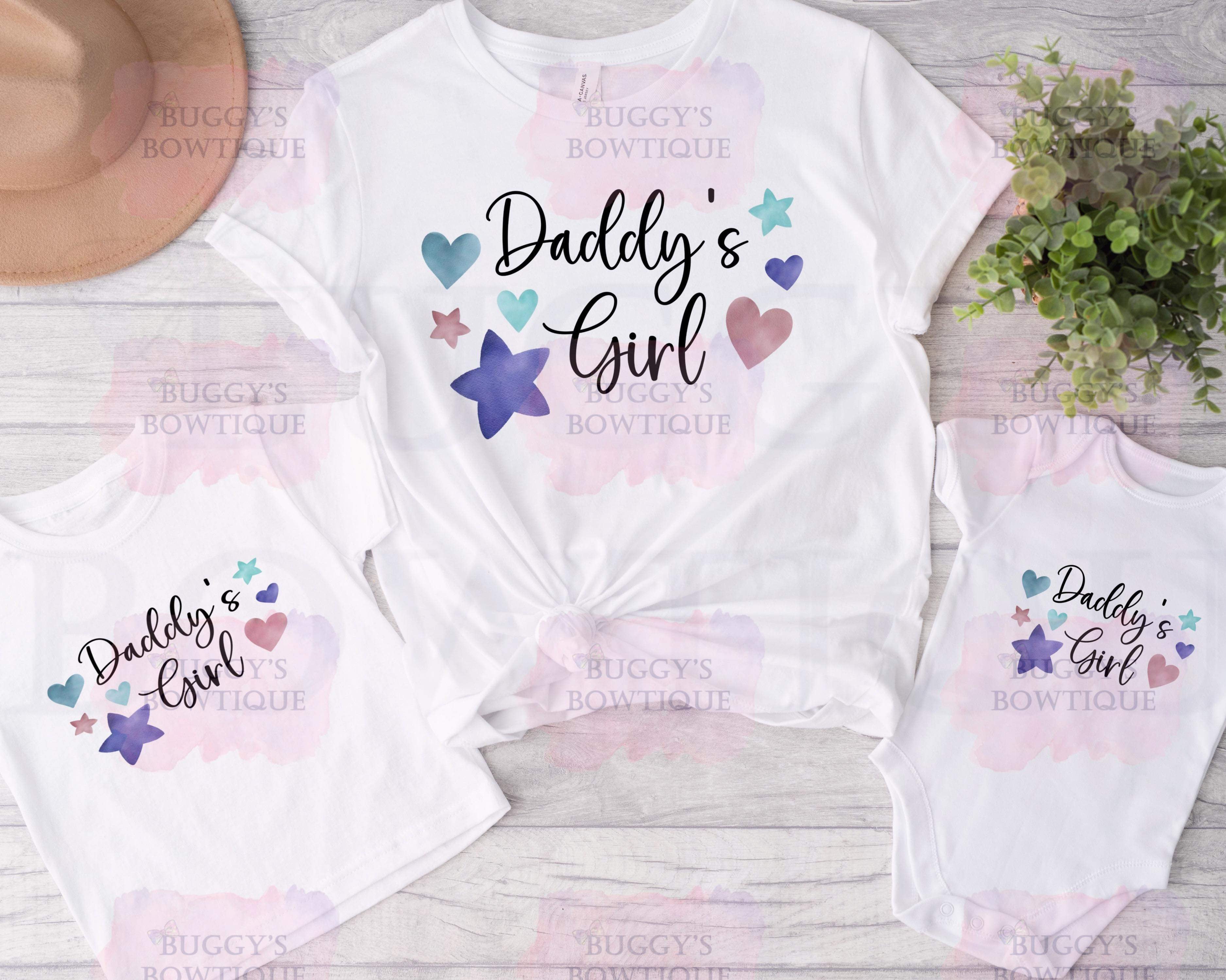 Daddy’s Girl Sublimation/ DTF/ BLEACHED Shirts, Onesies, Sweatshirts- MULTIPLE COLORS