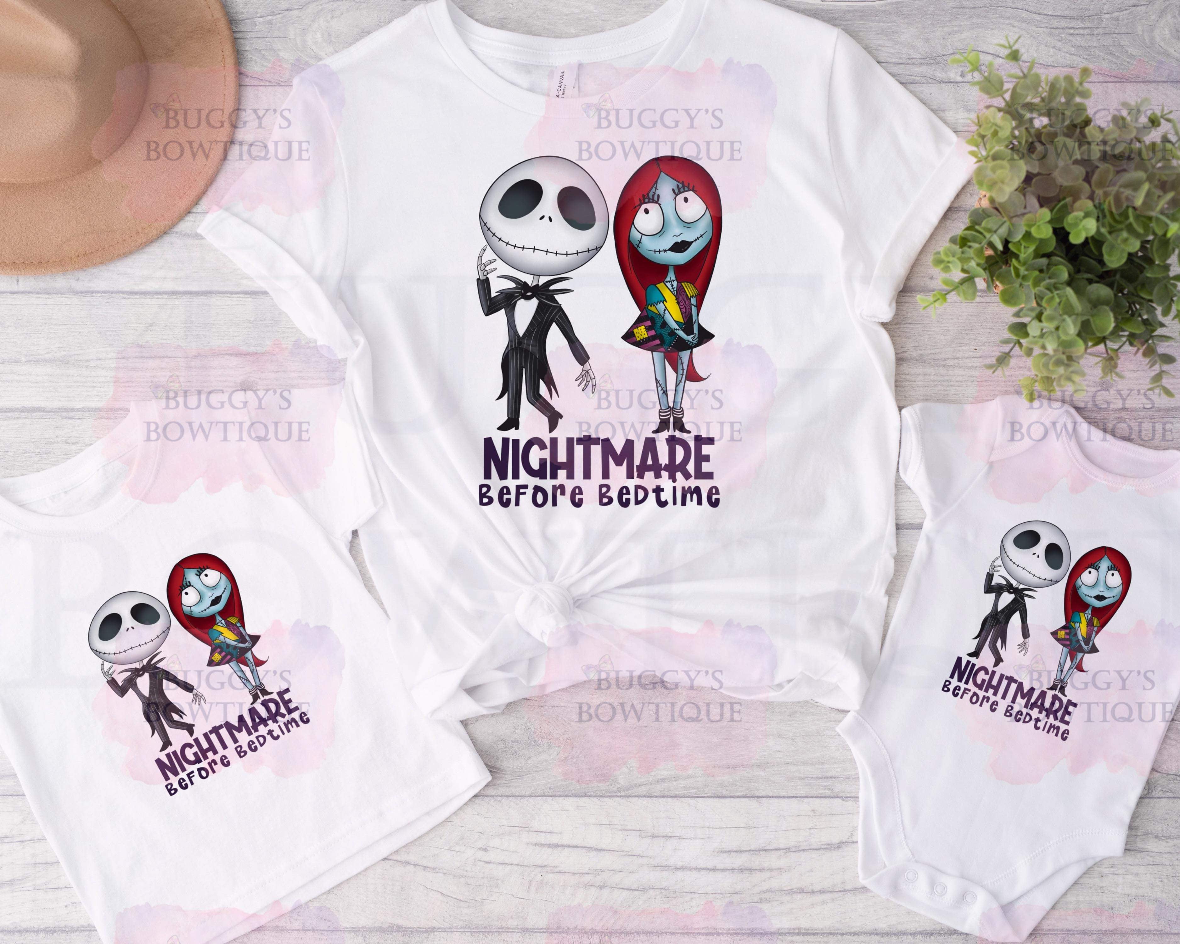 Nightmare Before Bedtime Sublimation/ DTF/ BLEACHED Shirts, Onesies, Sweatshirts- MULTIPLE COLORS