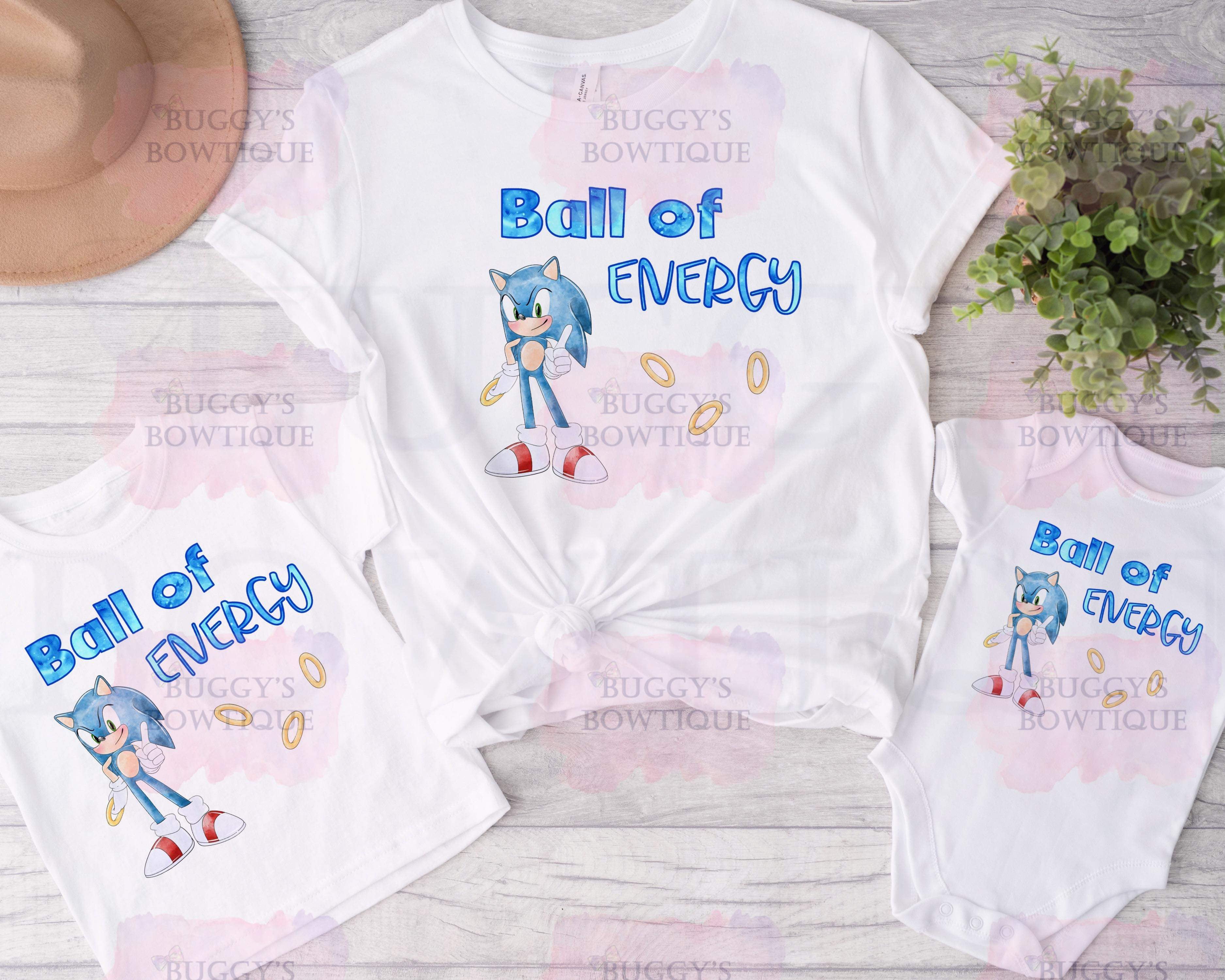 Ball of energy Sublimation/ DTF/ BLEACHED Shirts, Onesies, Sweatshirts- MULTIPLE COLORS