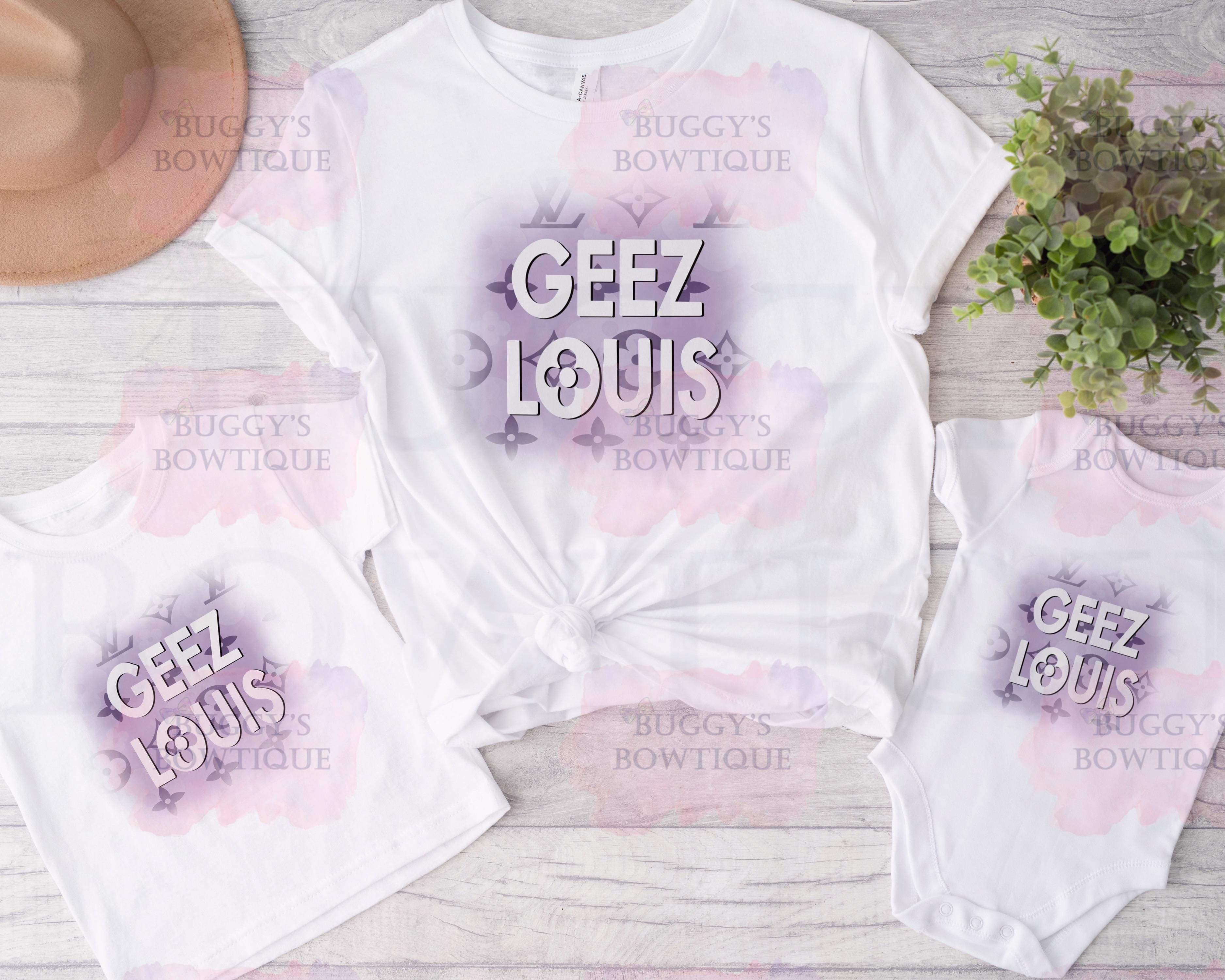 Geez Louis Sublimation/ DTF/ BLEACHED Shirts, Onesies, Sweatshirts- MULTIPLE COLORS