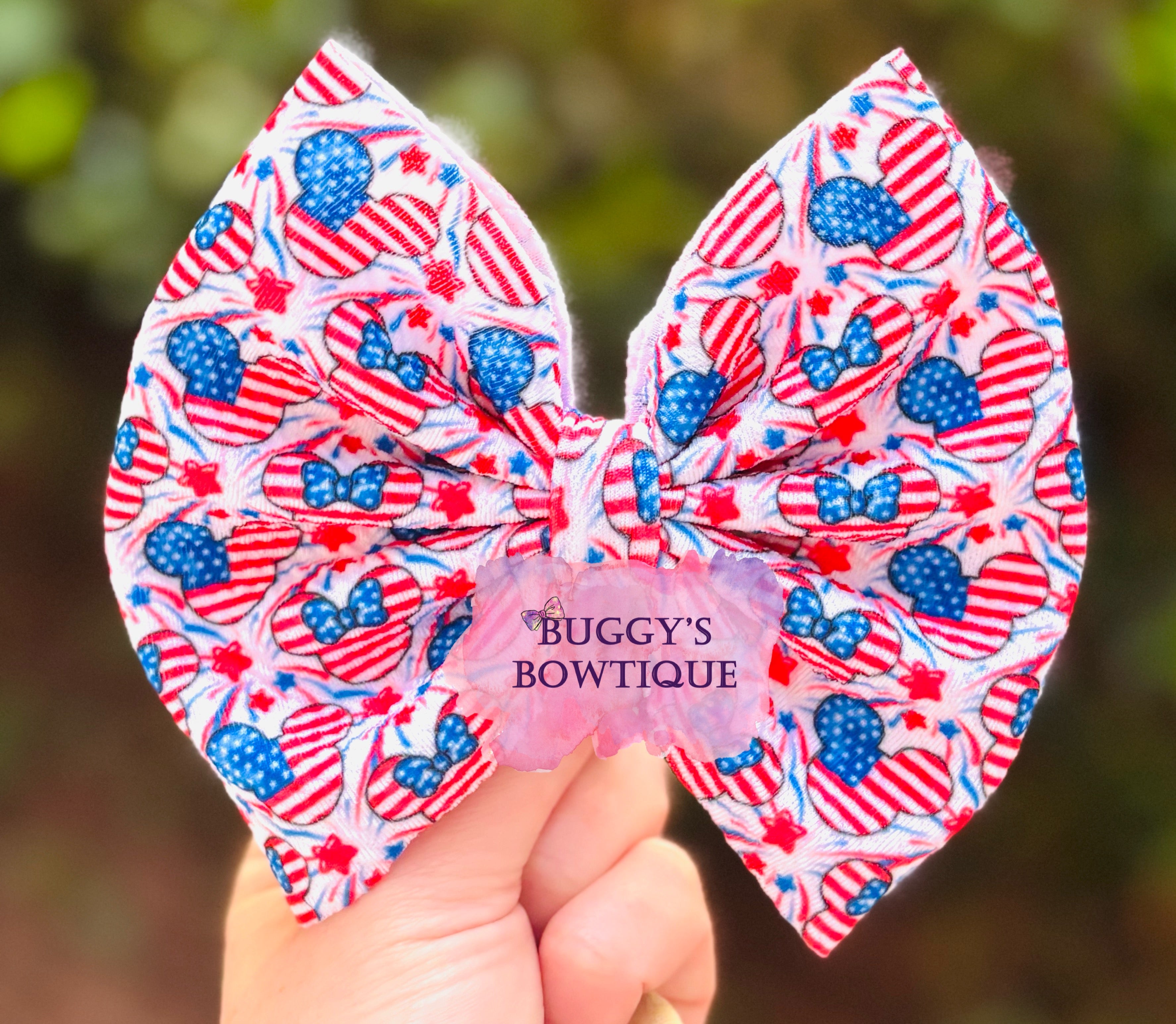 Patriotic Mouse bow/bow tie/headband/piggies/scrunchie
