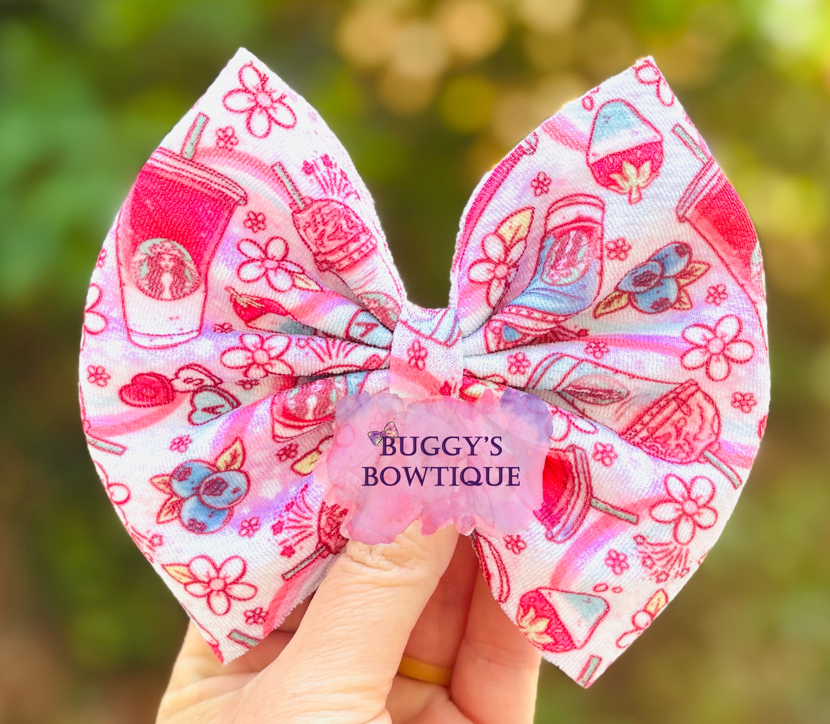 RWB Sweet Drink bow/bow tie/headband/piggies/scrunchie