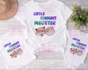 Little Mummy Monster Sublimation/ DTF/ BLEACHED Shirts, Onesies, Sweatshirts- MULTIPLE COLORS