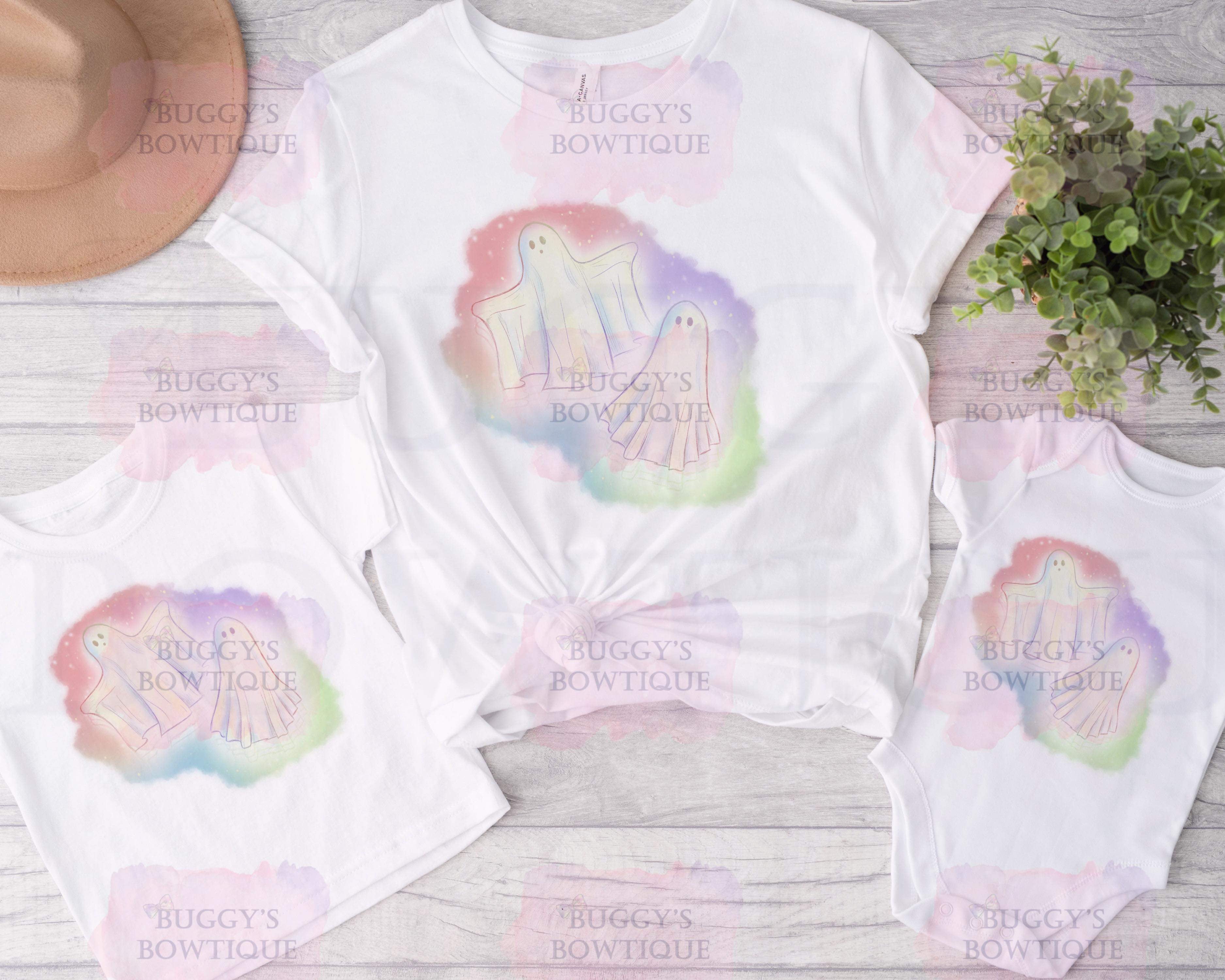 Pastel Ghost Sublimation/ DTF/ BLEACHED Shirts, Onesies, Sweatshirts- MULTIPLE COLORS