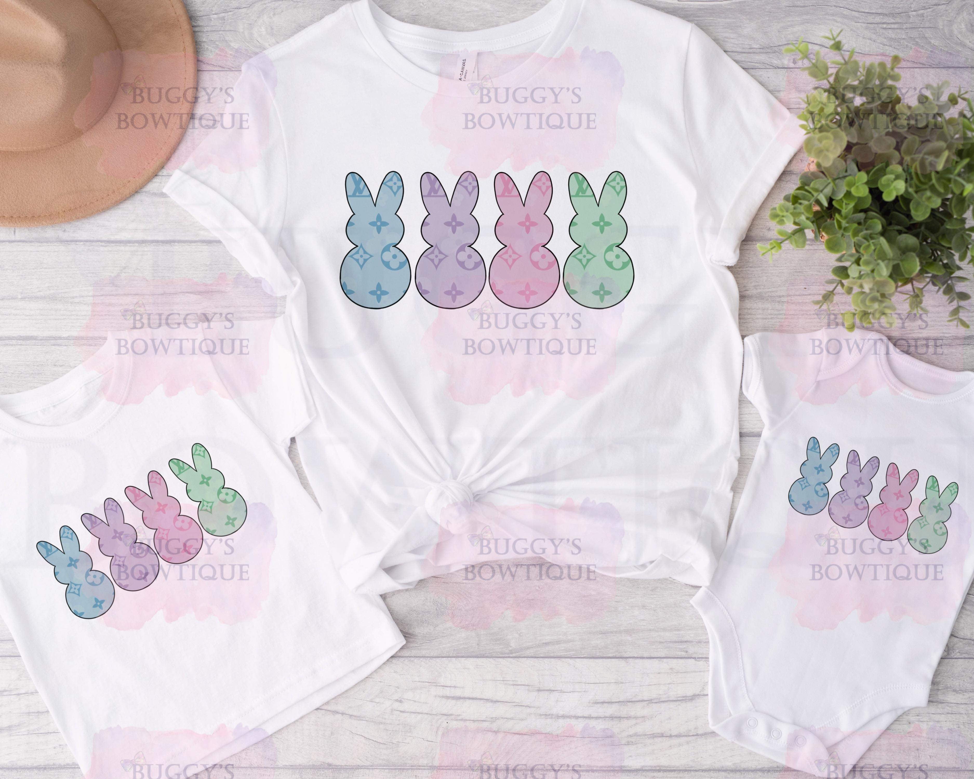 Boujee Bunnies Sublimation/ DTF/ BLEACHED Shirts, Onesies, Sweatshirts- MULTIPLE COLORS