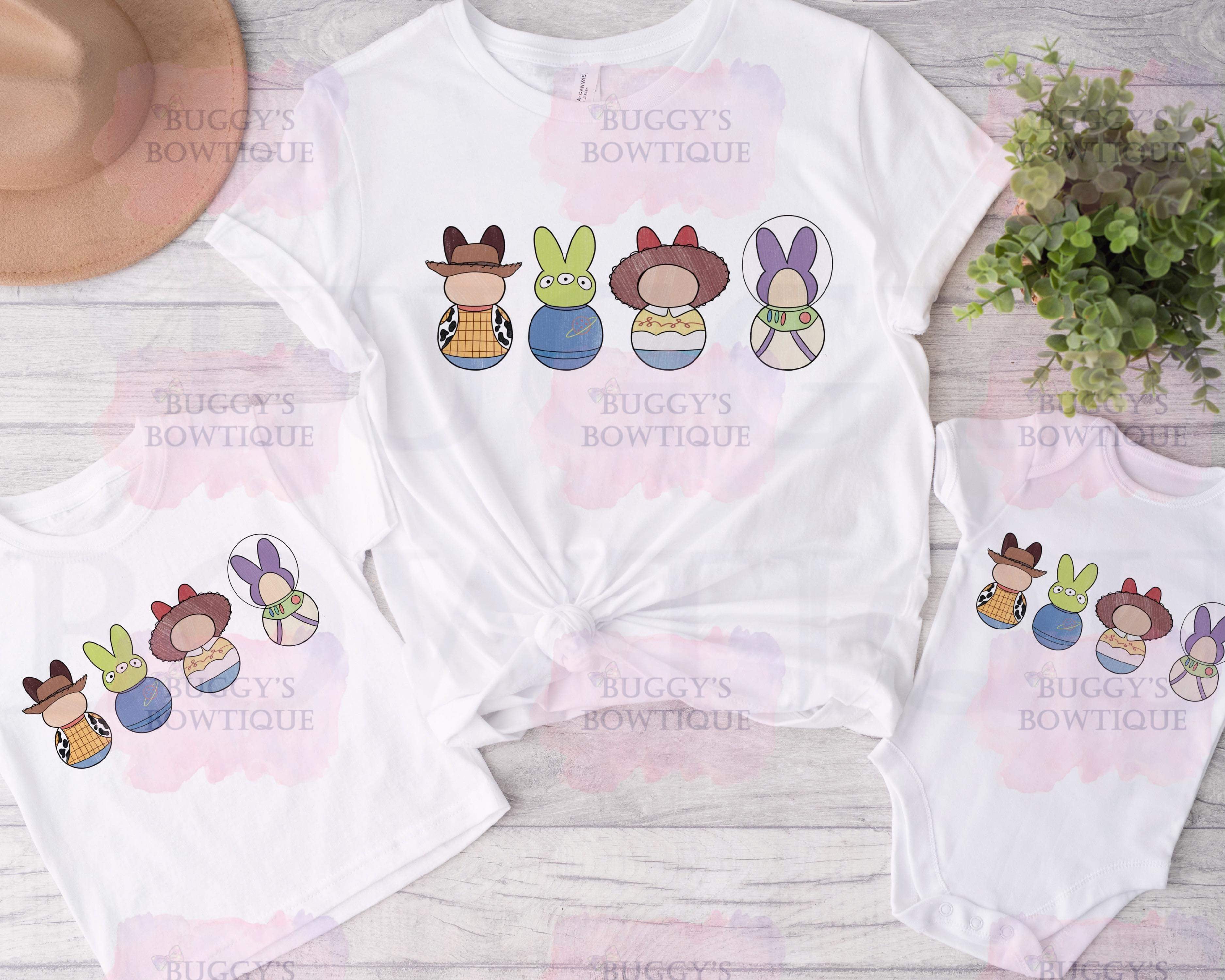 Toy Bunnies Sublimation/ DTF/ BLEACHED Shirts, Onesies, Sweatshirts- MULTIPLE COLORS