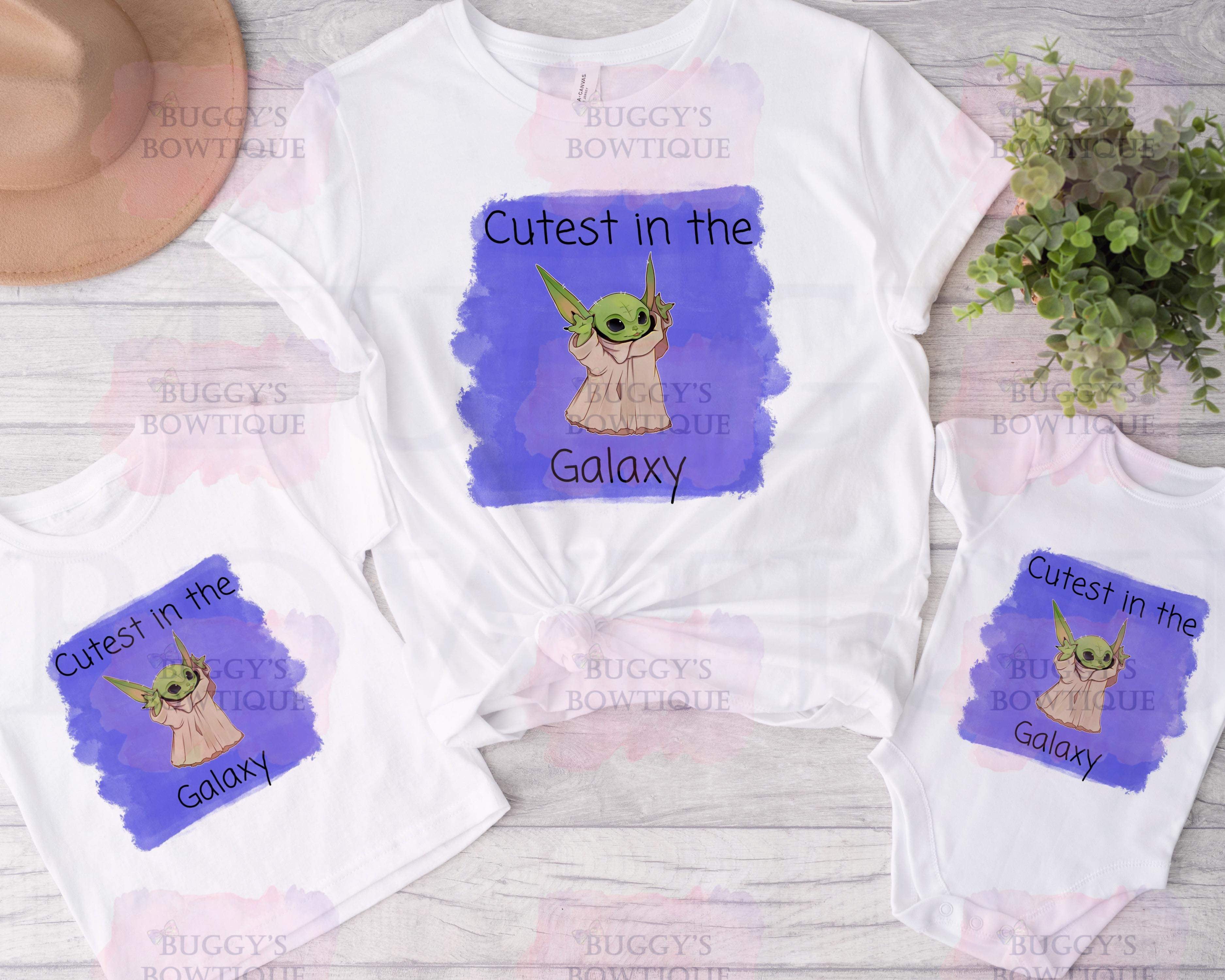 Cutest in the galaxy Sublimation/ DTF/ BLEACHED Shirts, Onesies, Sweatshirts- MULTIPLE COLORS