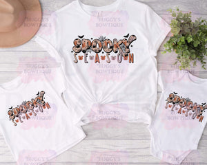 Spooky season Sublimation/ DTF/ BLEACHED Shirts, Onesies, Sweatshirts- MULTIPLE COLORS