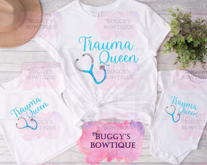 Trauma Queen Sublimation/ DTF/ BLEACHED Shirts, Onesies, Sweatshirts- MULTIPLE COLORS