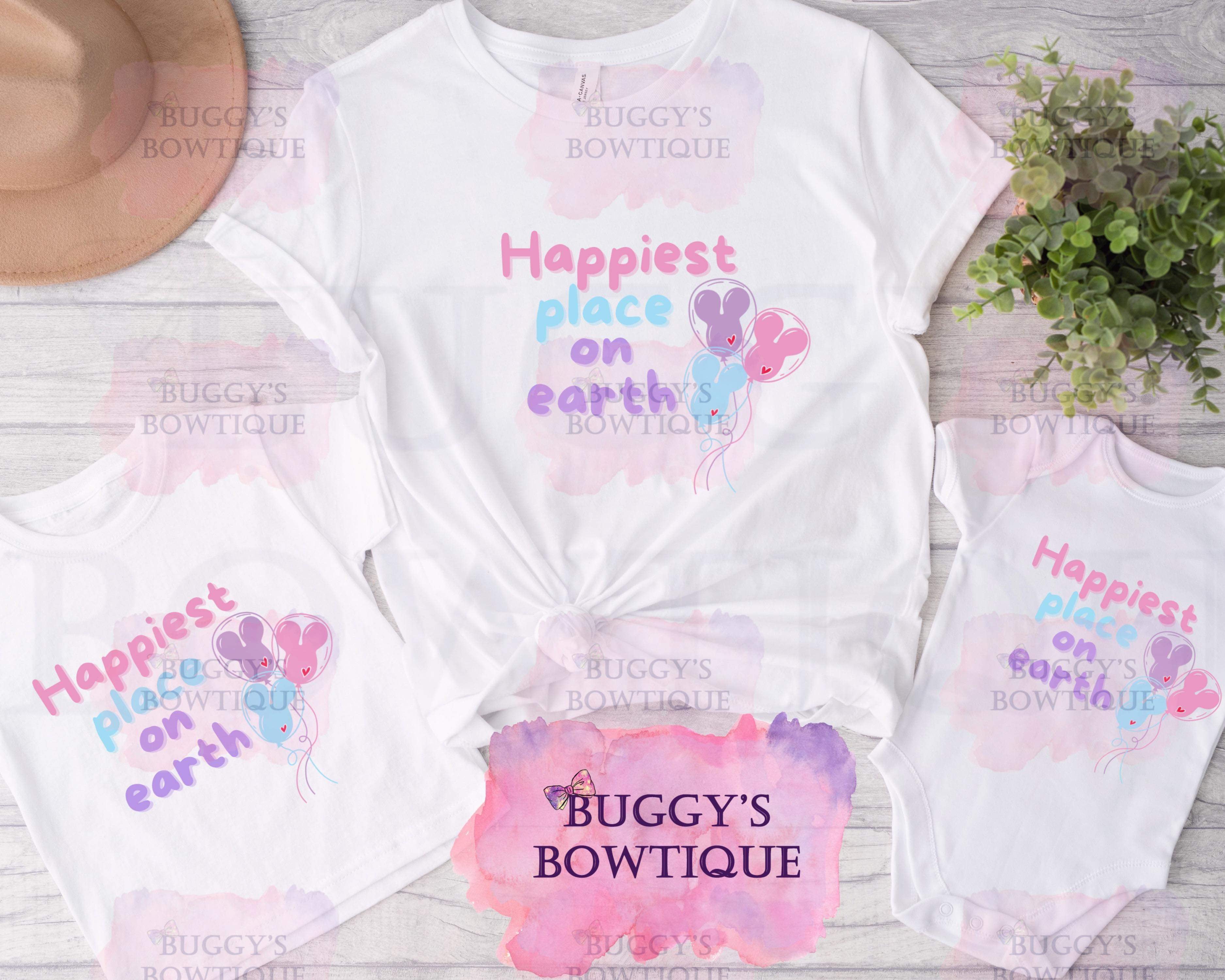 Happiest place on earth Sublimation/ DTF/ BLEACHED Shirts, Onesies, Sweatshirts- MULTIPLE COLORS