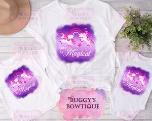 Love is magical Sublimation/ DTF/ BLEACHED Shirts, Onesies, Sweatshirts- MULTIPLE COLORS