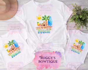 Life is better at the beach Sublimation/ DTF/ BLEACHED Shirts, Onesies, Sweatshirts- MULTIPLE COLORS