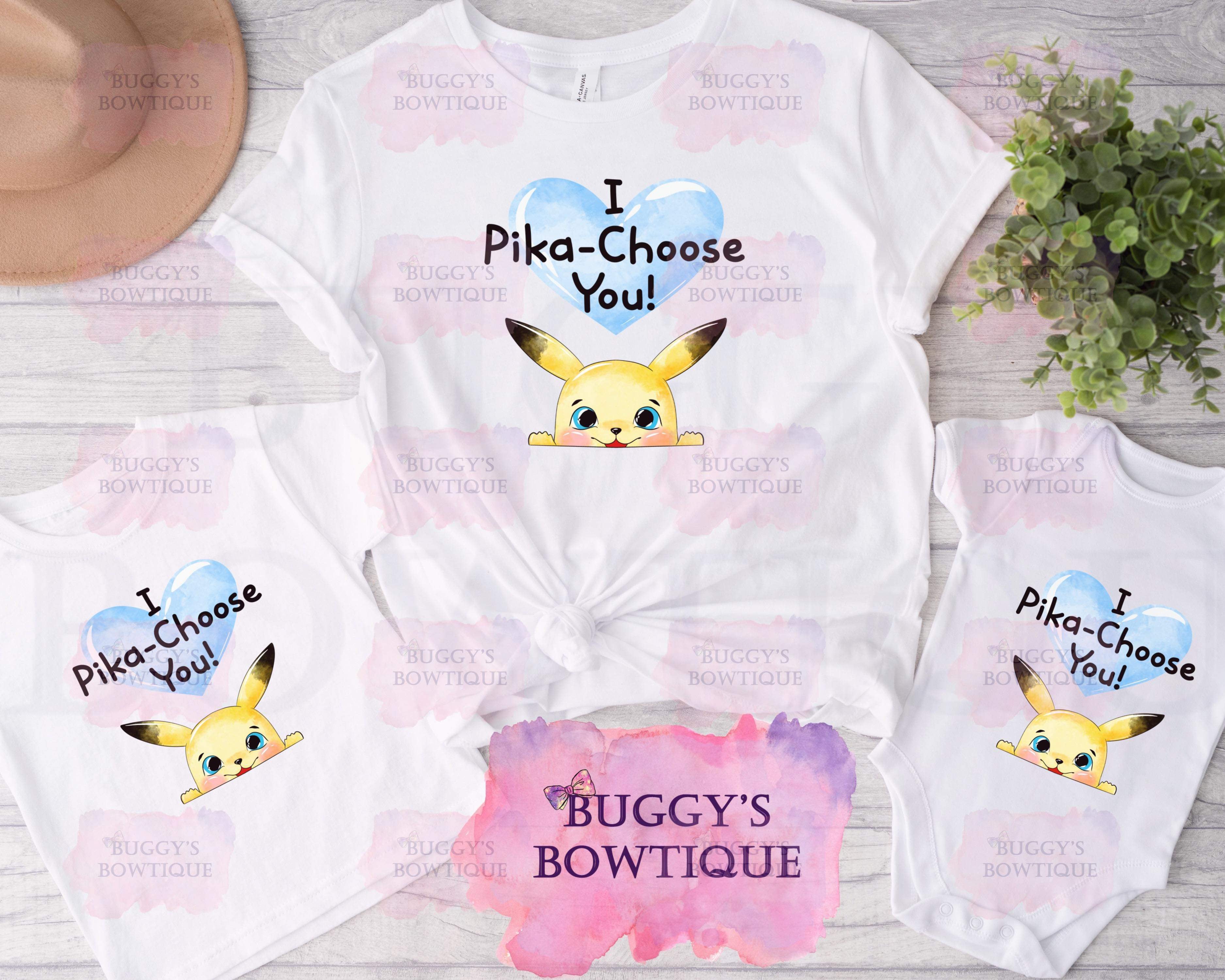 I choose you Sublimation/ DTF/ BLEACHED Shirts, Onesies, Sweatshirts- MULTIPLE COLORS- MATCHING ACCESSORIES AVAILABLE