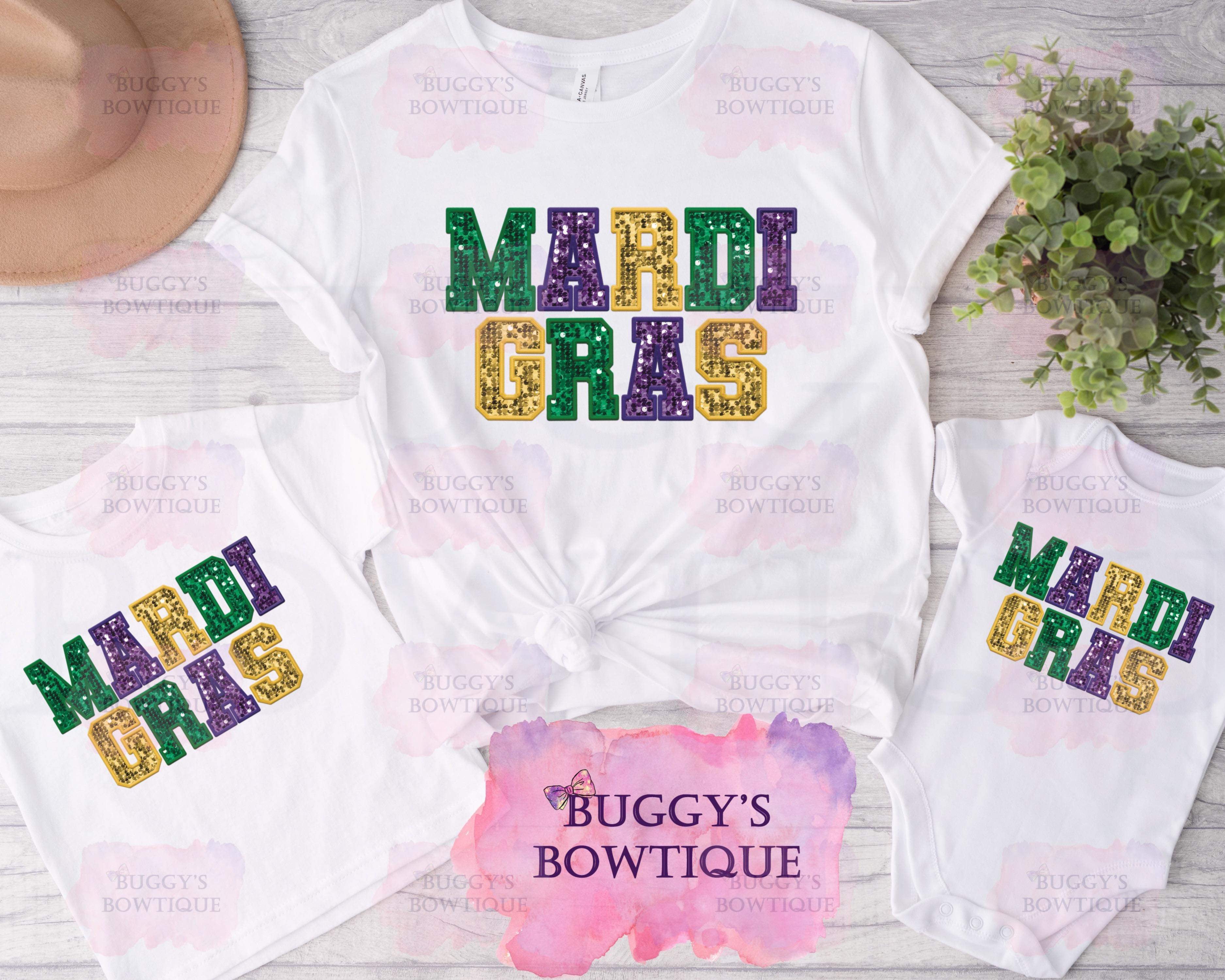 Mardi Gras Sublimation/ DTF/ BLEACHED Shirts, Onesies, Sweatshirts- MULTIPLE COLORS