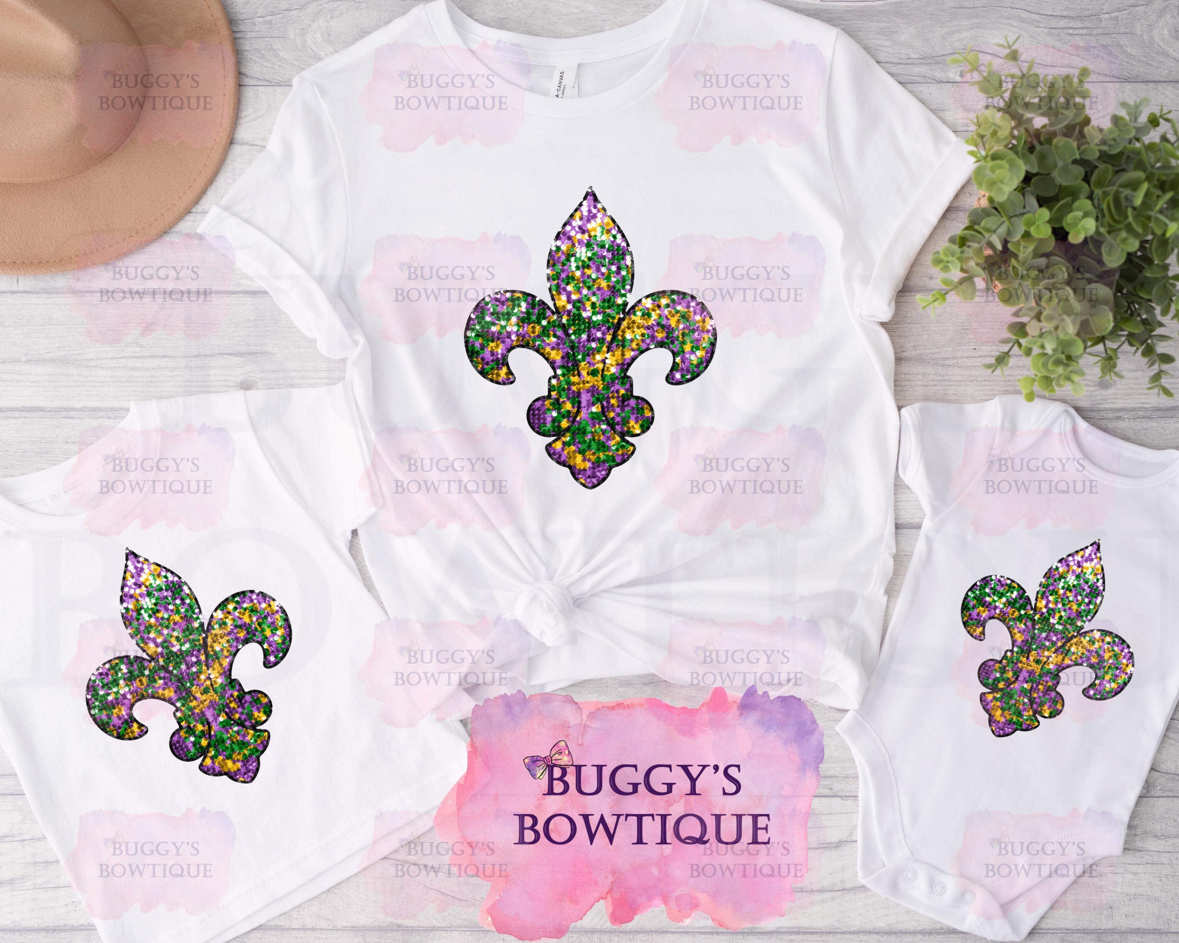 "Sequin" Fleur de Lis Sublimation/ DTF/ BLEACHED Shirts, Onesies, Sweatshirts- MULTIPLE COLORS