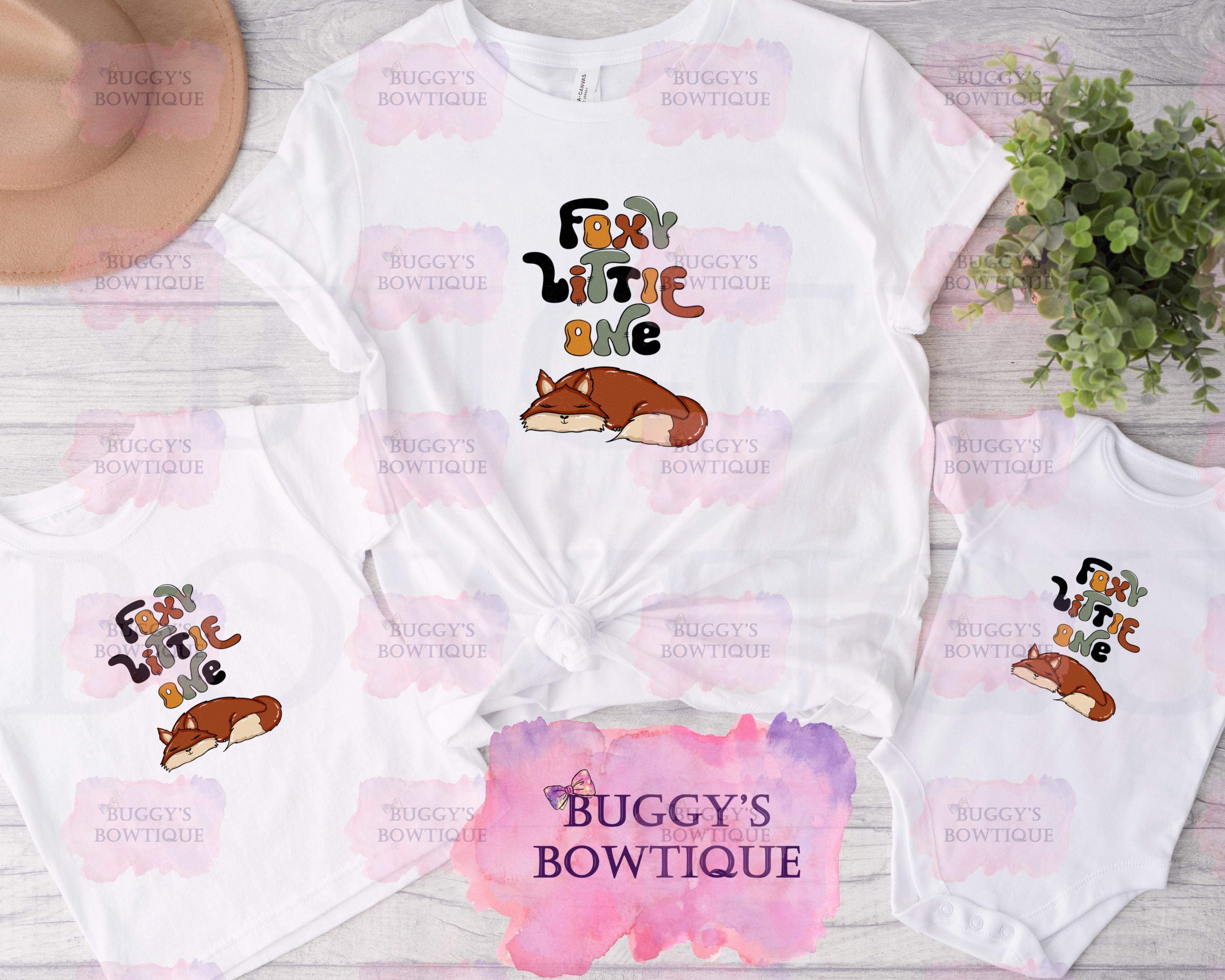 Foxy little one Sublimation/ DTF/ BLEACHED Shirts, Onesies, Sweatshirts- MULTIPLE COLORS