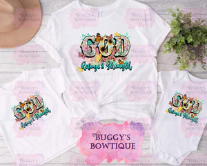 God is my refuge and strength Sublimation/ DTF/ BLEACHED Shirts, Onesies, Sweatshirts- MULTIPLE COLORS