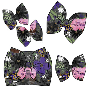 Baltimore Floral Football bow/ bow tie/ headband/ piggies/ scrunchie