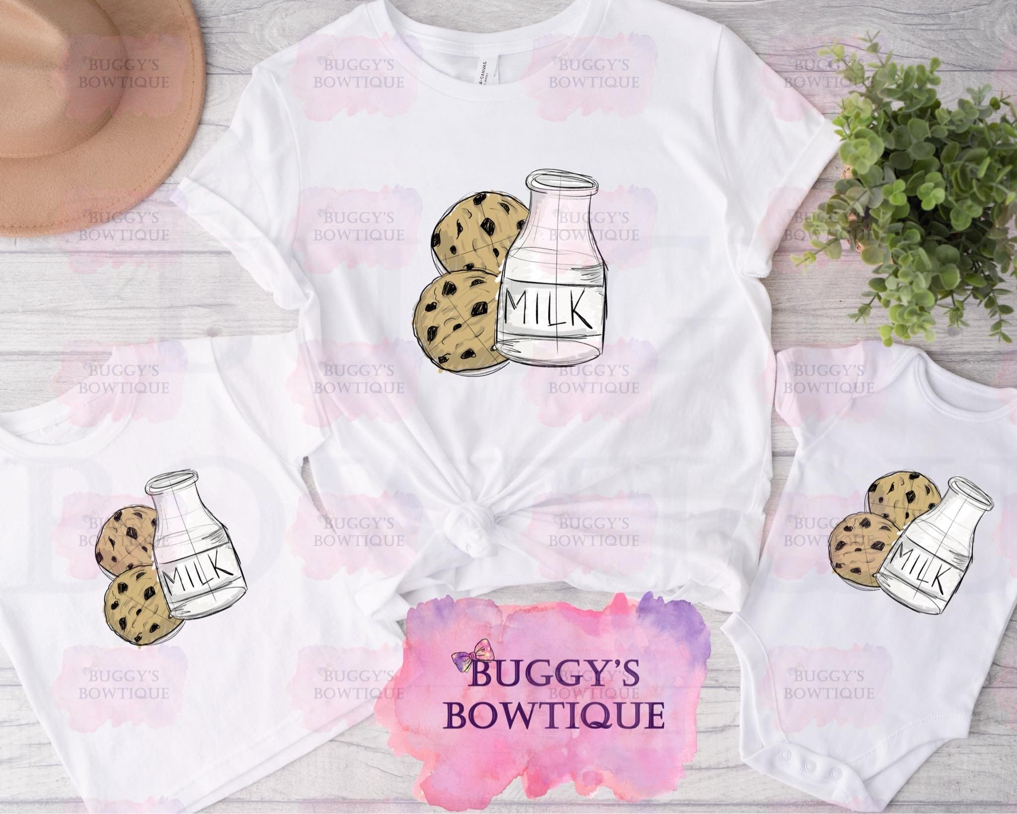 Milk and cookies Sublimation/ DTF/ BLEACHED Shirts, Onesies, Sweatshirts- MULTIPLE COLORS