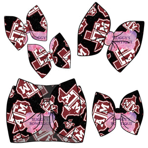 Texas Floral Football bow/ bow tie/ headband/ piggies/ scrunchie