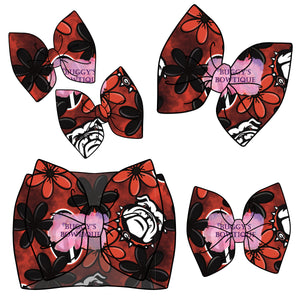 Georgia Floral Football bow/ bow tie/ headband/ piggies/ scrunchie