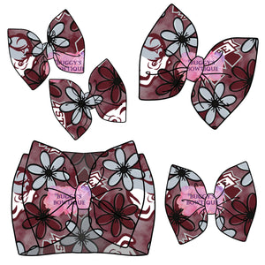 Mississippi Floral Football bow/ bow tie/ headband/ piggies/ scrunchie