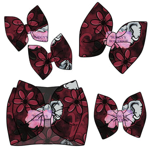 Alabama Floral Football bow/ bow tie/ headband/ piggies/ scrunchie