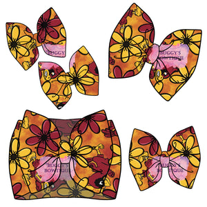 Iowa State Floral Football bow/ bow tie/ headband/ piggies/ scrunchie