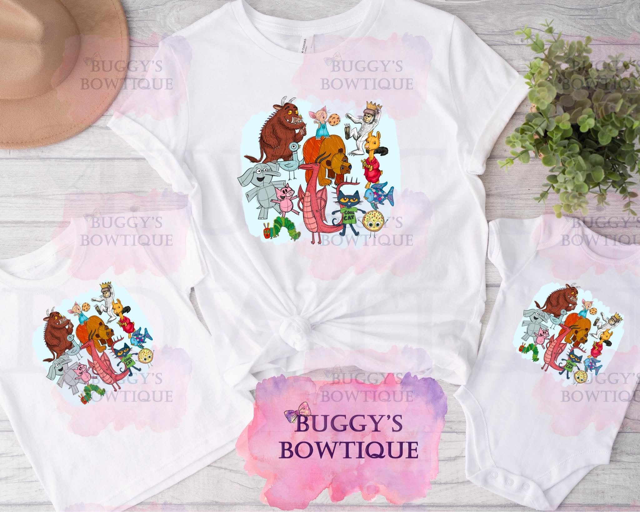 Storybook friends Sublimation/ DTF/ BLEACHED Shirts, Onesies, Sweatshirts- MULTIPLE COLORS V