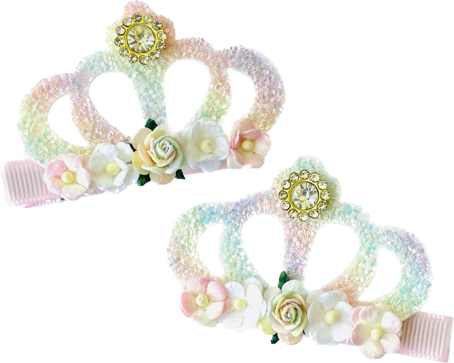 RTS Handmade Floral Crown Clips