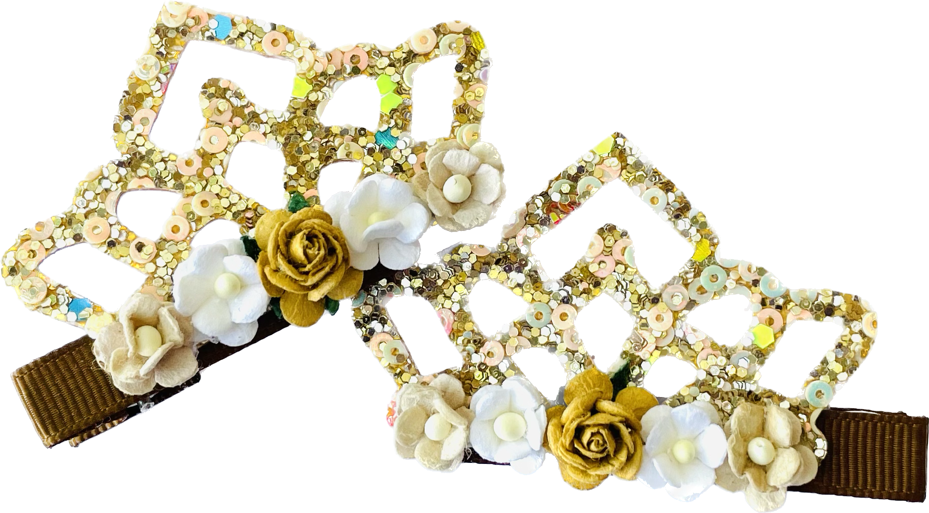 RTS Handmade Floral Crown Clips