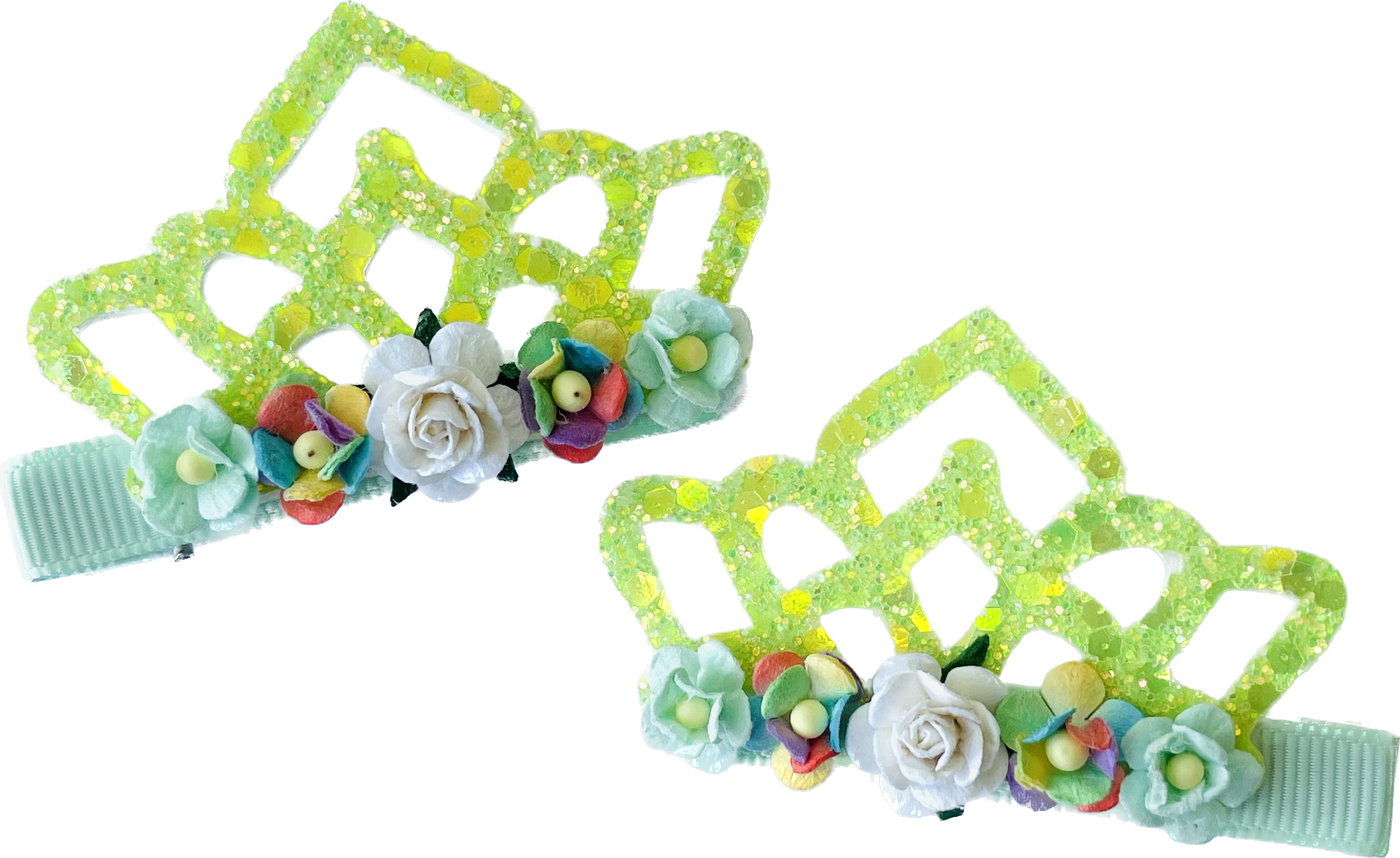 RTS Handmade Floral Crown Clips