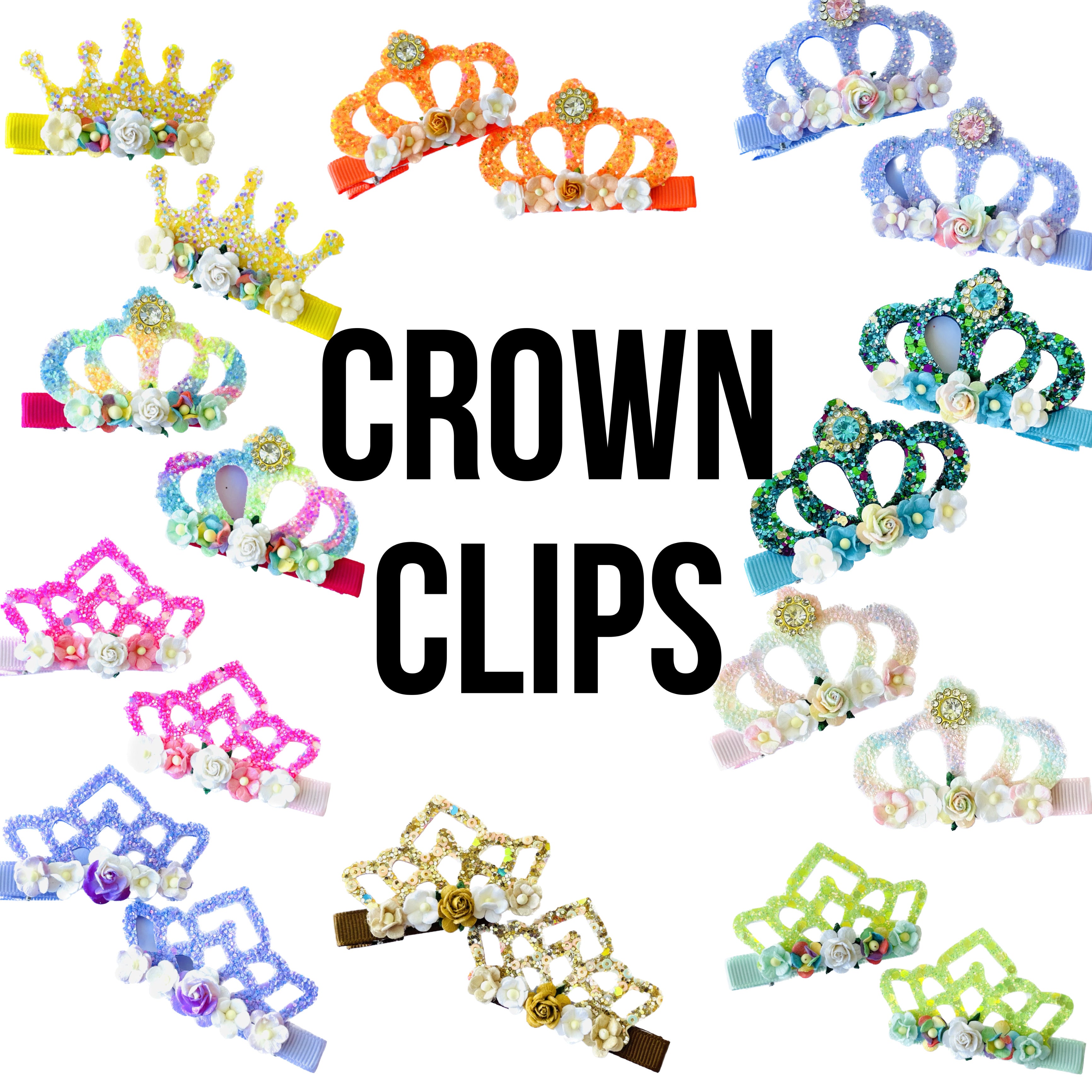 RTS Handmade Floral Crown Clips