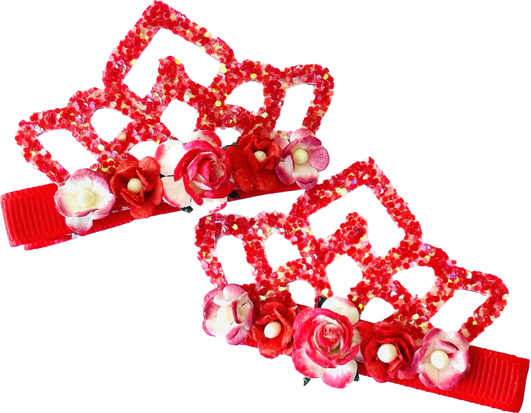 RTS Handmade Floral Crown Clips