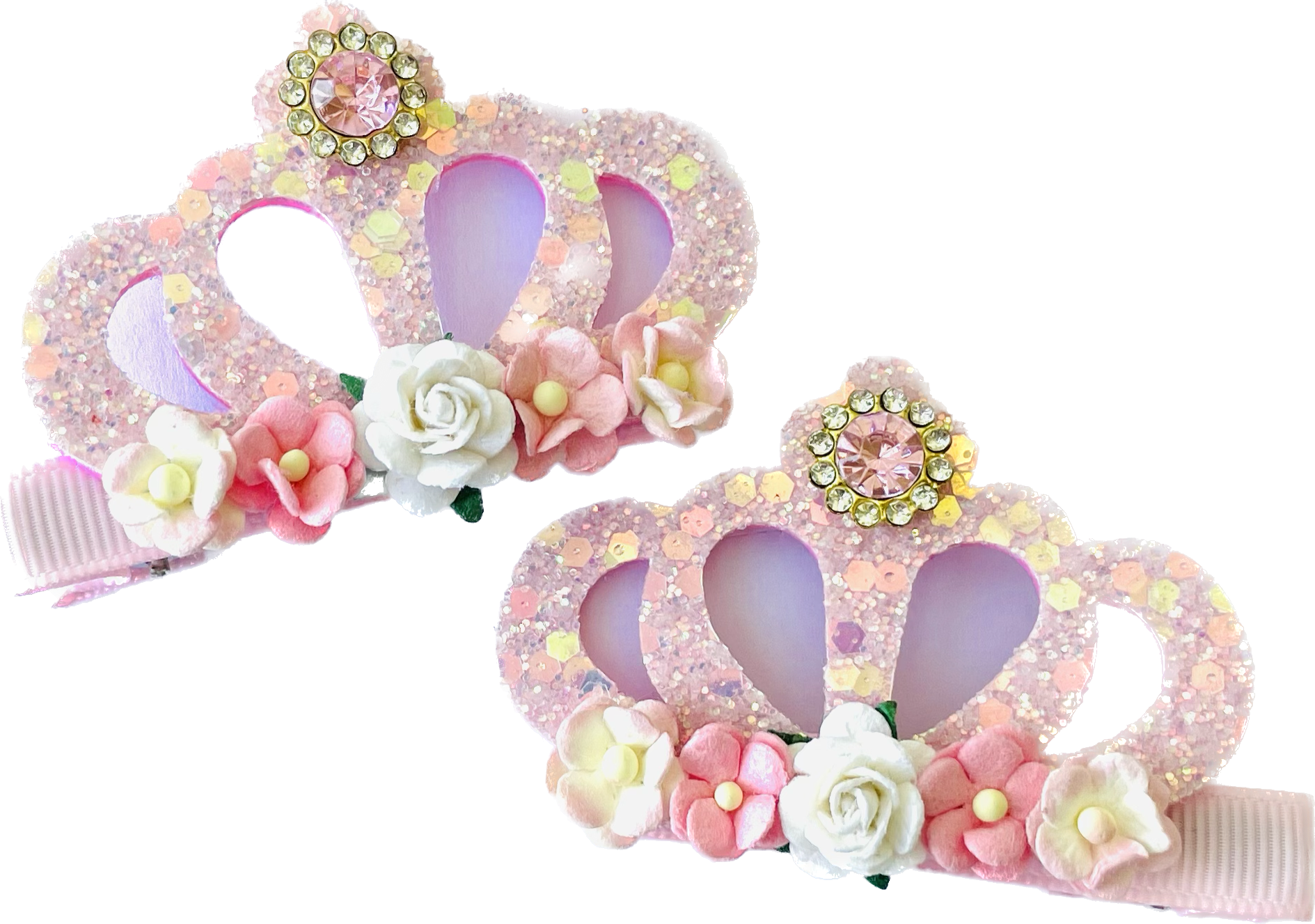 RTS Handmade Floral Crown Clips