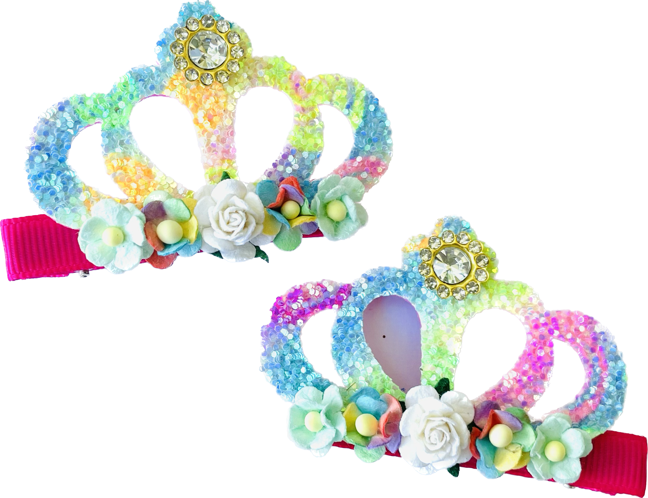 RTS Handmade Floral Crown Clips