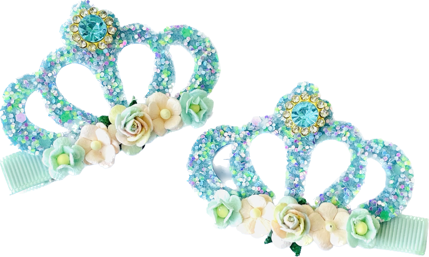 RTS Handmade Floral Crown Clips