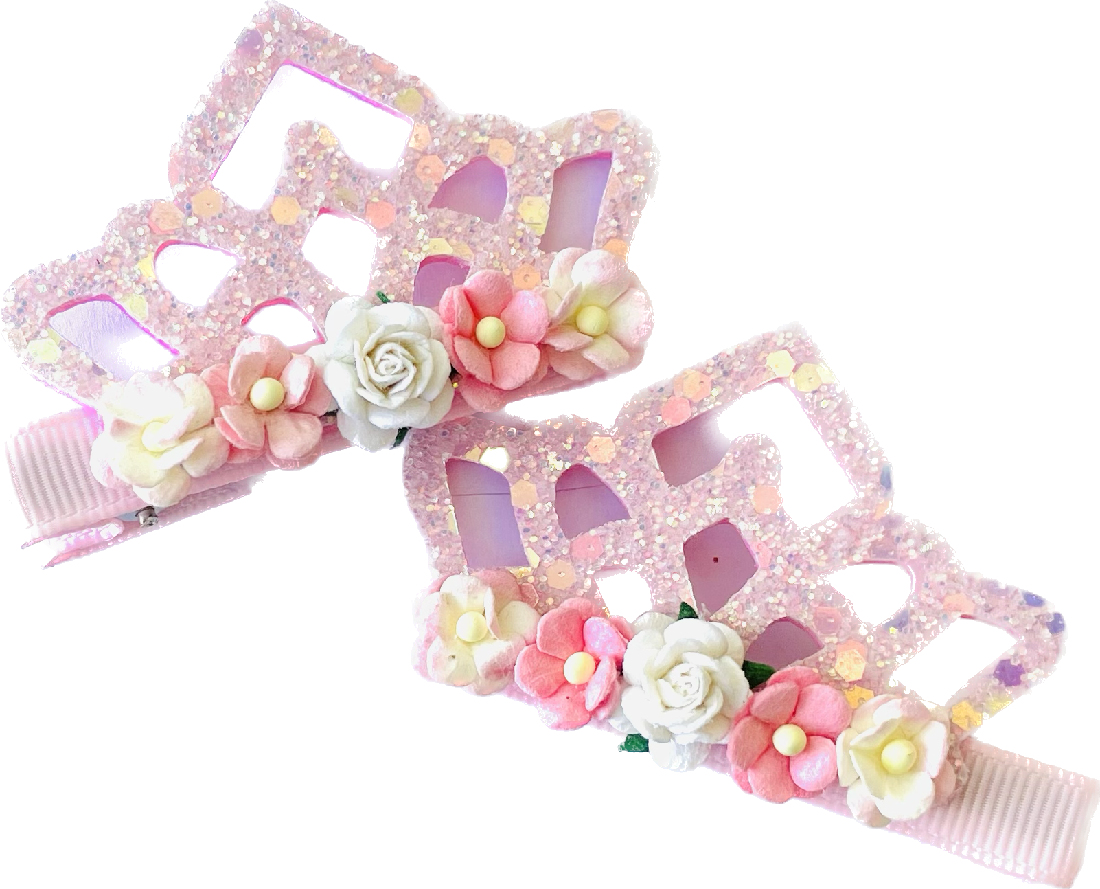 RTS Handmade Floral Crown Clips