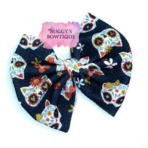 Cat skeleton bow/bow tie/headband/piggies/Scrunchie/earrings