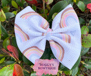 Boho Muted Rainbow bow/bow tie/headband/piggies/scrunchie