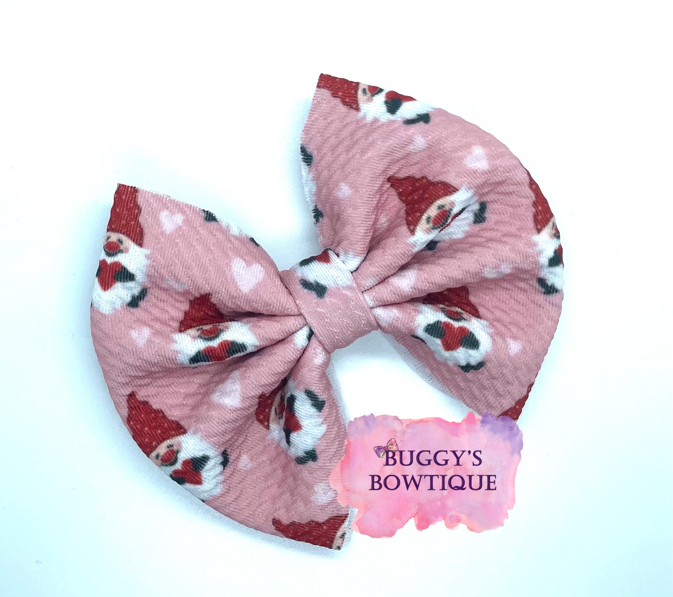 Heart Gnomes bow/headband/piggies/scrunchie