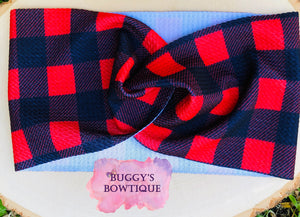 Buffalo plaid bow/bow tie/headband/piggies/Scrunchie