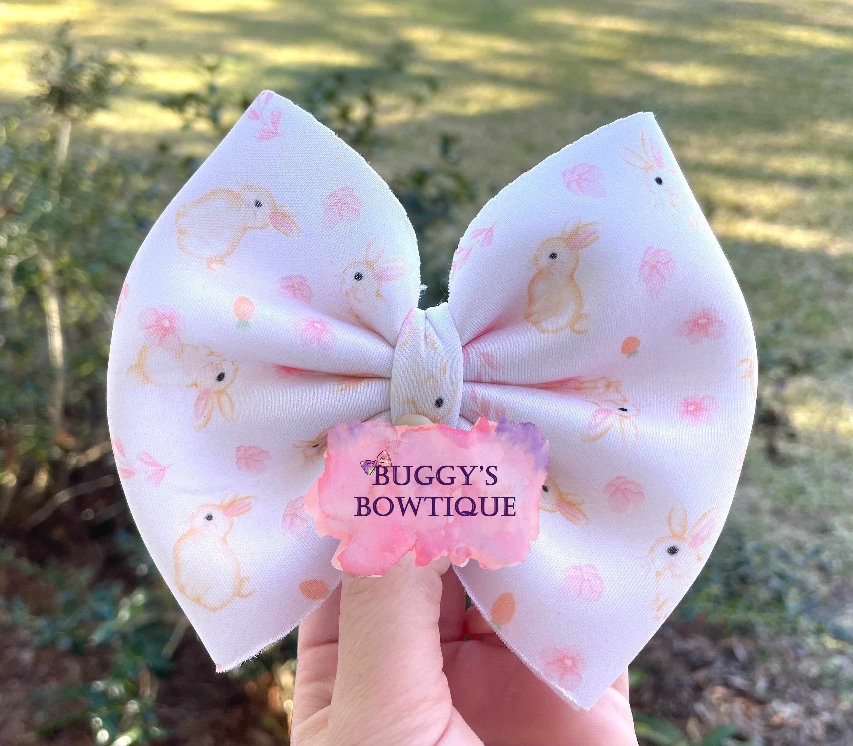 Floral Bunny Puff Bow