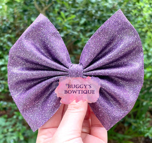 Purple Glitter bow/Scrunchie/headband/bow tie