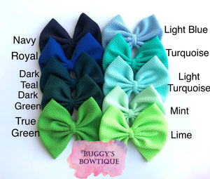 Dark Teal bow/piggies/bow tie