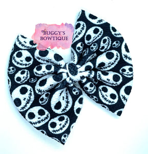 Skeleton Face bow/headband/piggies/Scrunchie