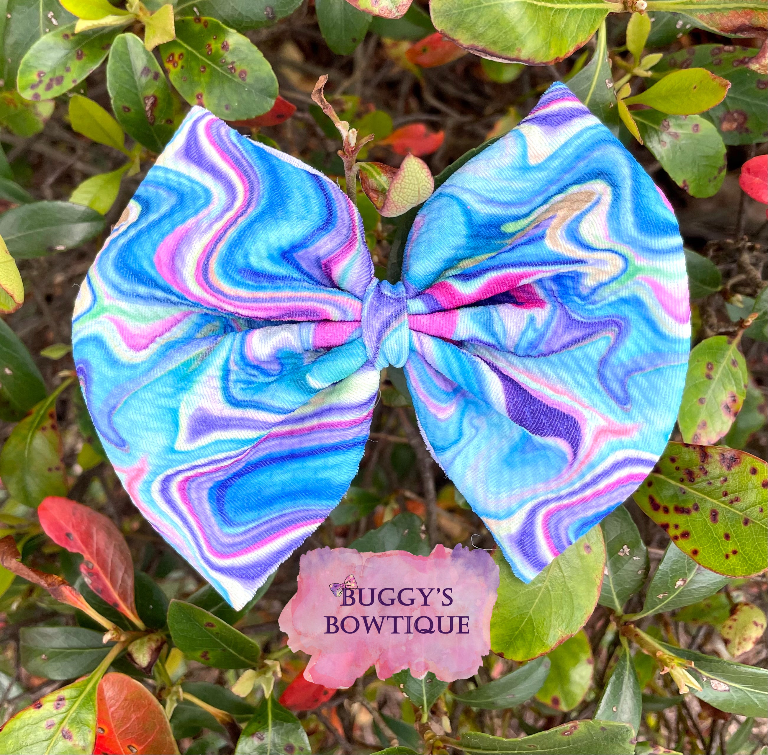 Rainbow marble bow/bow tie/headband/piggies/Scrunchie
