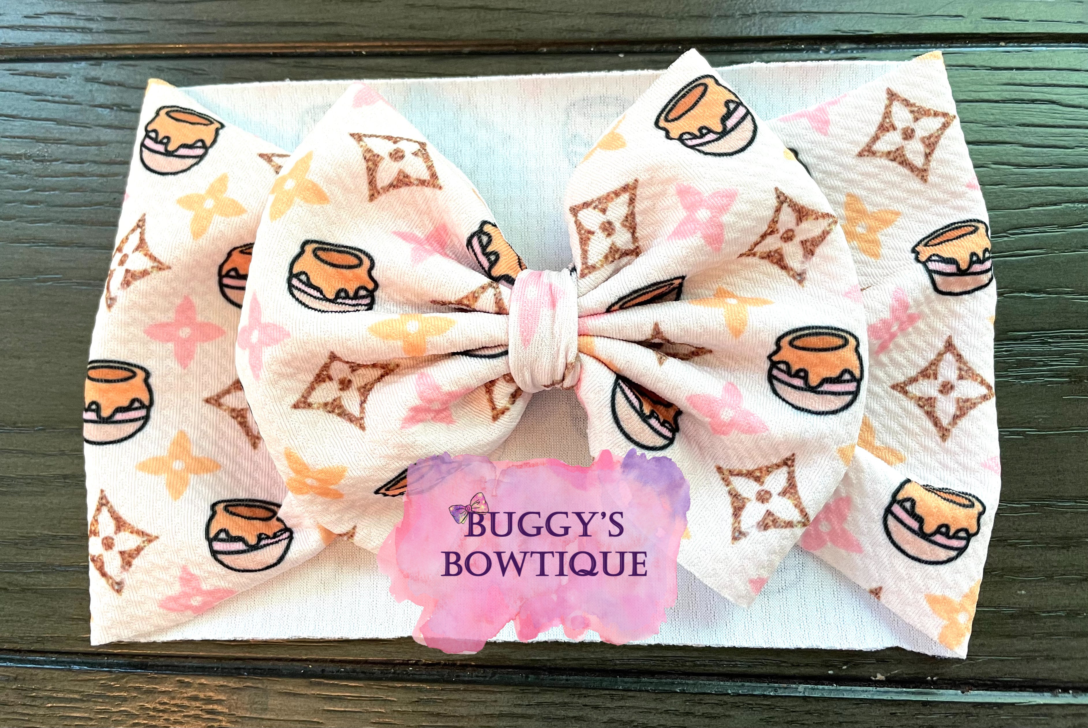 Boujee Honey Pots bow/bow tie/headband/piggies/scrunchie